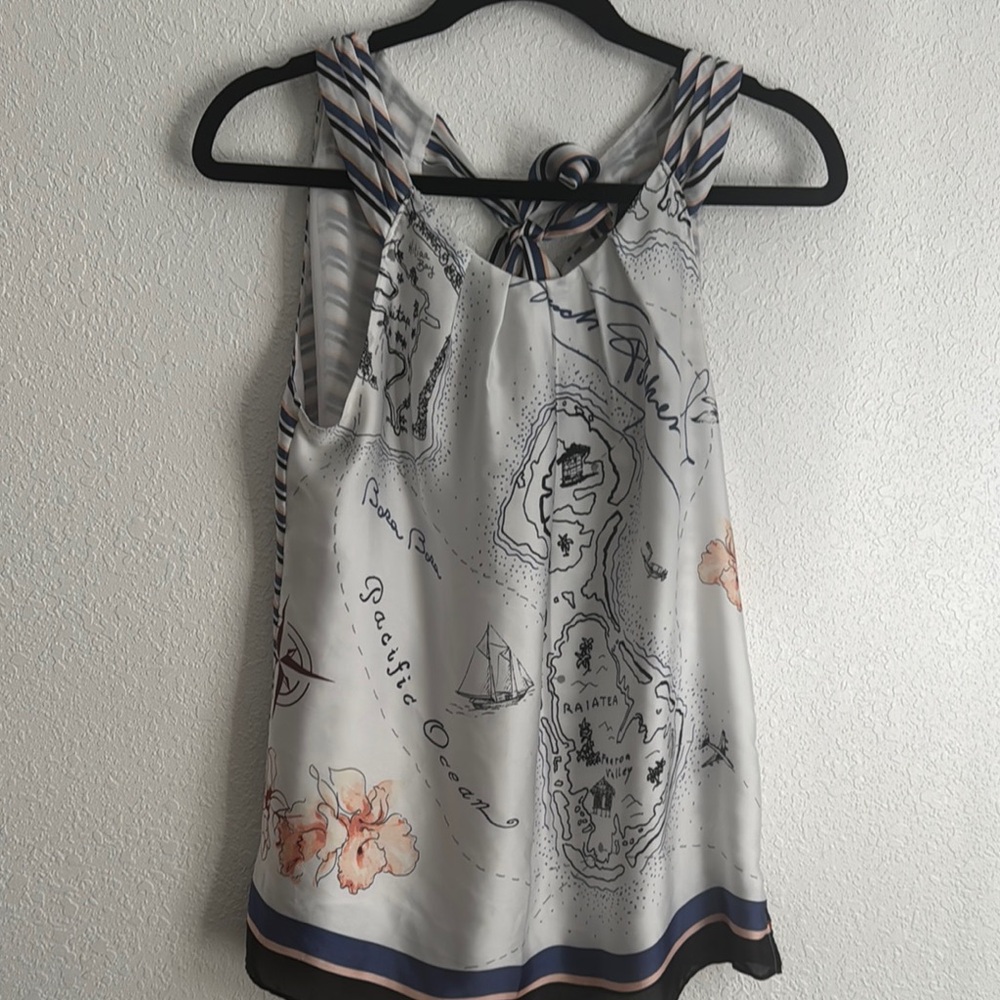 ❗️SOLD❗️White House Black Market Map Print Tank Top